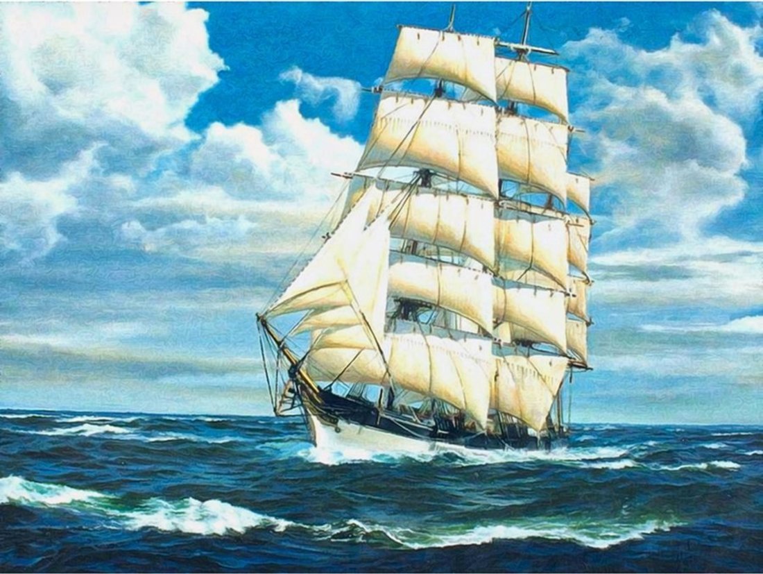 Парусник на картине по фен шуй