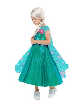 Костюм Эльза зеленое платье: платье с накидкой, парик, размер 110-56