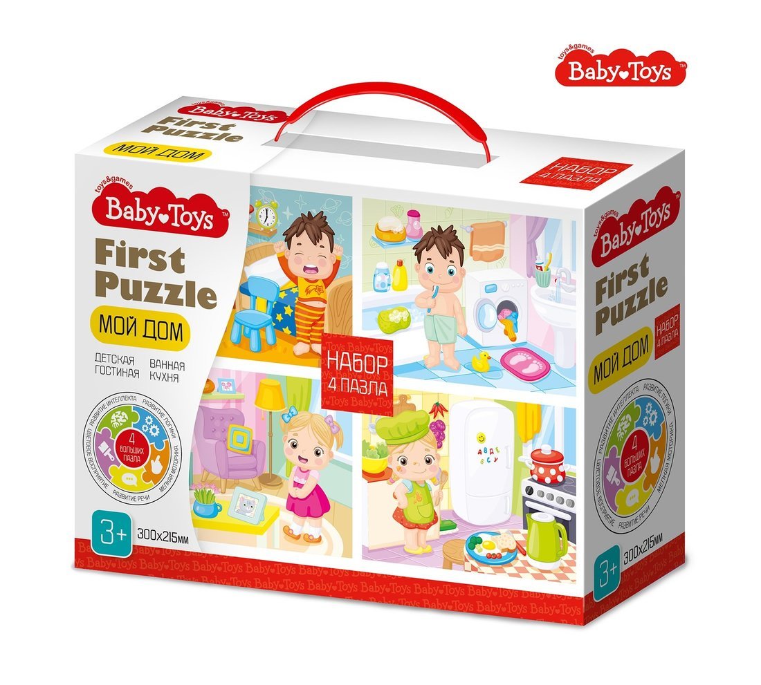 Пазл Baby Toys 4 в 1 16-20-30-42 эл. Мой дом