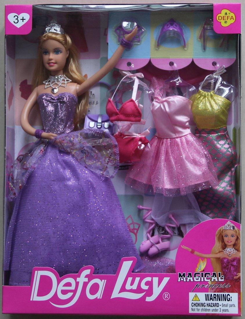 Кукла Defa Lucy. Игровой набор Defa Luсy "Красотка" фиолет., 1 кукла, 14 предм. в комплекте