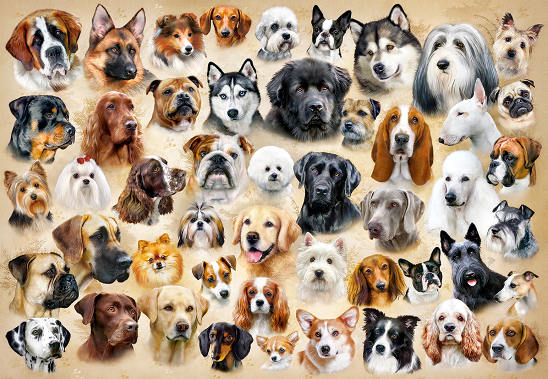 Пазлы 1500 Породы собак, коллаж