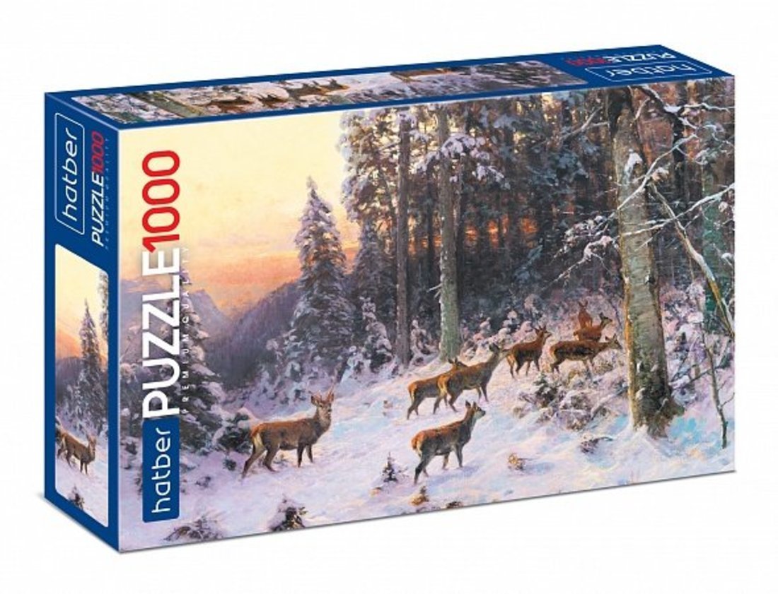 Пазлы 1000 А2ф 680х480мм Premium В зимнем лесу