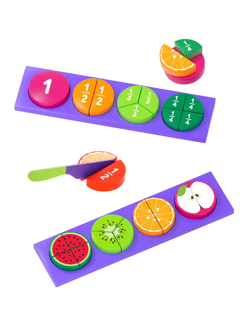 Вкладыши "Делим фрукты": учимся считать и делить