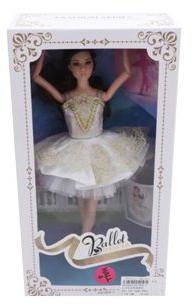 Кукла Балерина в бел.платье, шарнирная, кор.