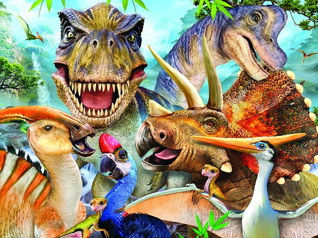 Пазл Super 3D Динозавры селфи, 100 детал.