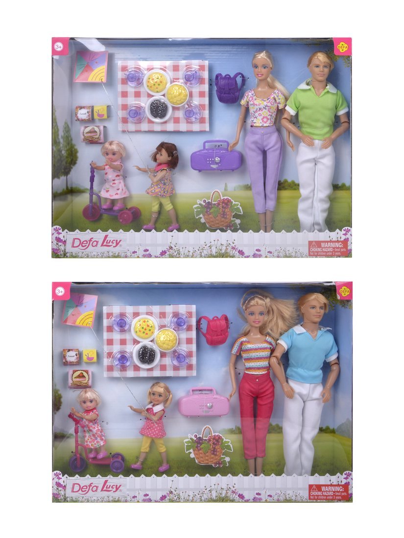 Игр. наб. Defa "Счастливая семья" в компл. 4 куклы., 17 предметов в ассорт., кор.