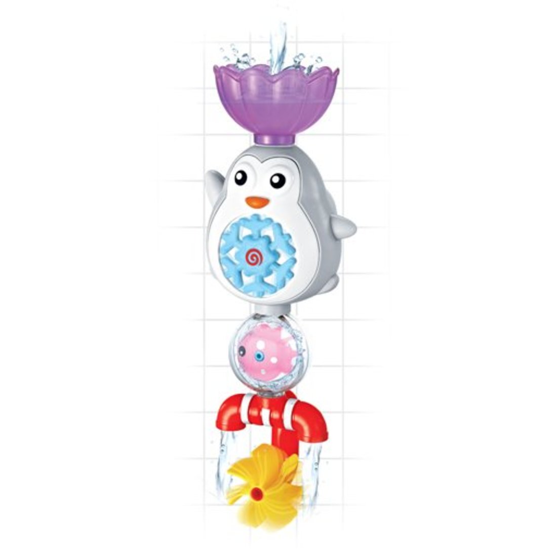 Игрушка для купания "Пингвиненок": лейте воду, чтобы детали игрушки начали крутиться