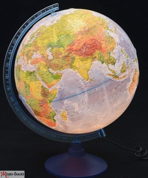 Глобус Земли физико-политический рельефный с подсветкой, D-250 мм - изображение 3