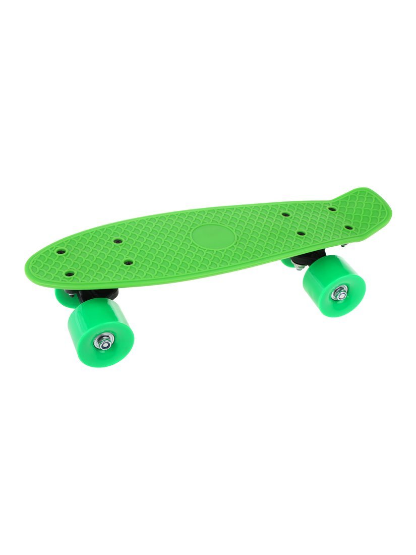 Скейтборд пластик 41x12 см, с  большими PVC колесом (6 см.) без  света, зелёный