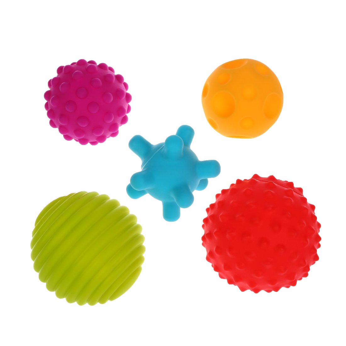 Сенсорные шарики из ПВХ "Кругляшки": 5 шт от 6 до 9 см