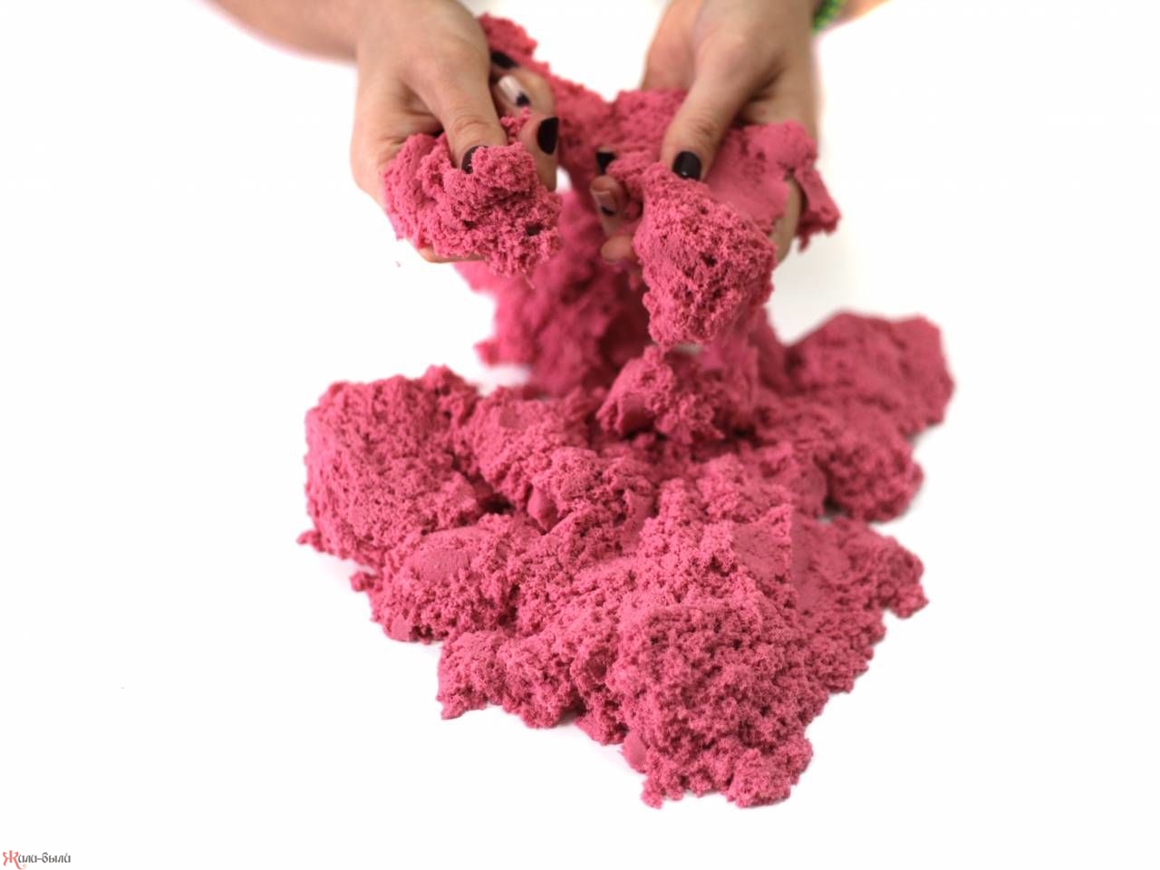 Космический песок Розовый 3 кг (песочница+формочки)