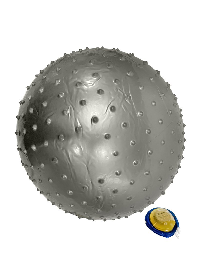Мяч Фитнес Х- Match 85 см. с шипами массажный, ПВХ, серый, насос в компл.