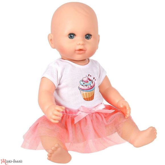 Одежда для куклы 38-43см, футболка и юбочка "Пирожное"