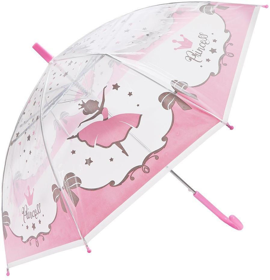 Зонт детский прозрачный Принцесса,   48см, полуавтомат
