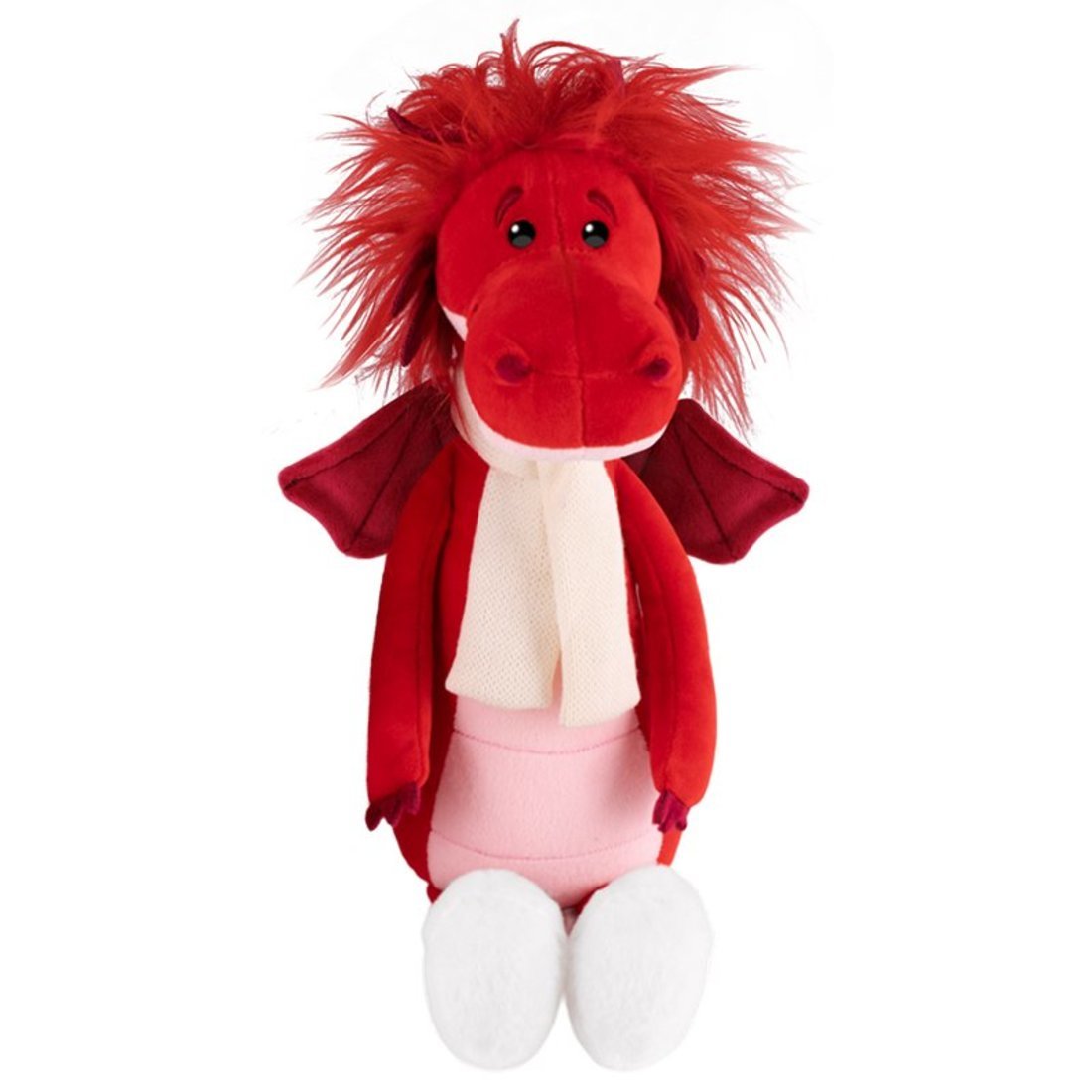 Мягкая игрушка Дракон Руби в шарфике и валенках, 25 см