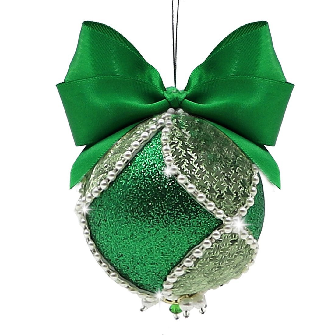 Набор для творчества Новогодний шар из фоамирана зелено-серебрянный