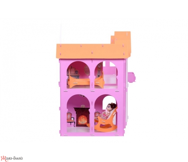 Домик для кукол Замок Джульетта бело-розовый с мебелью