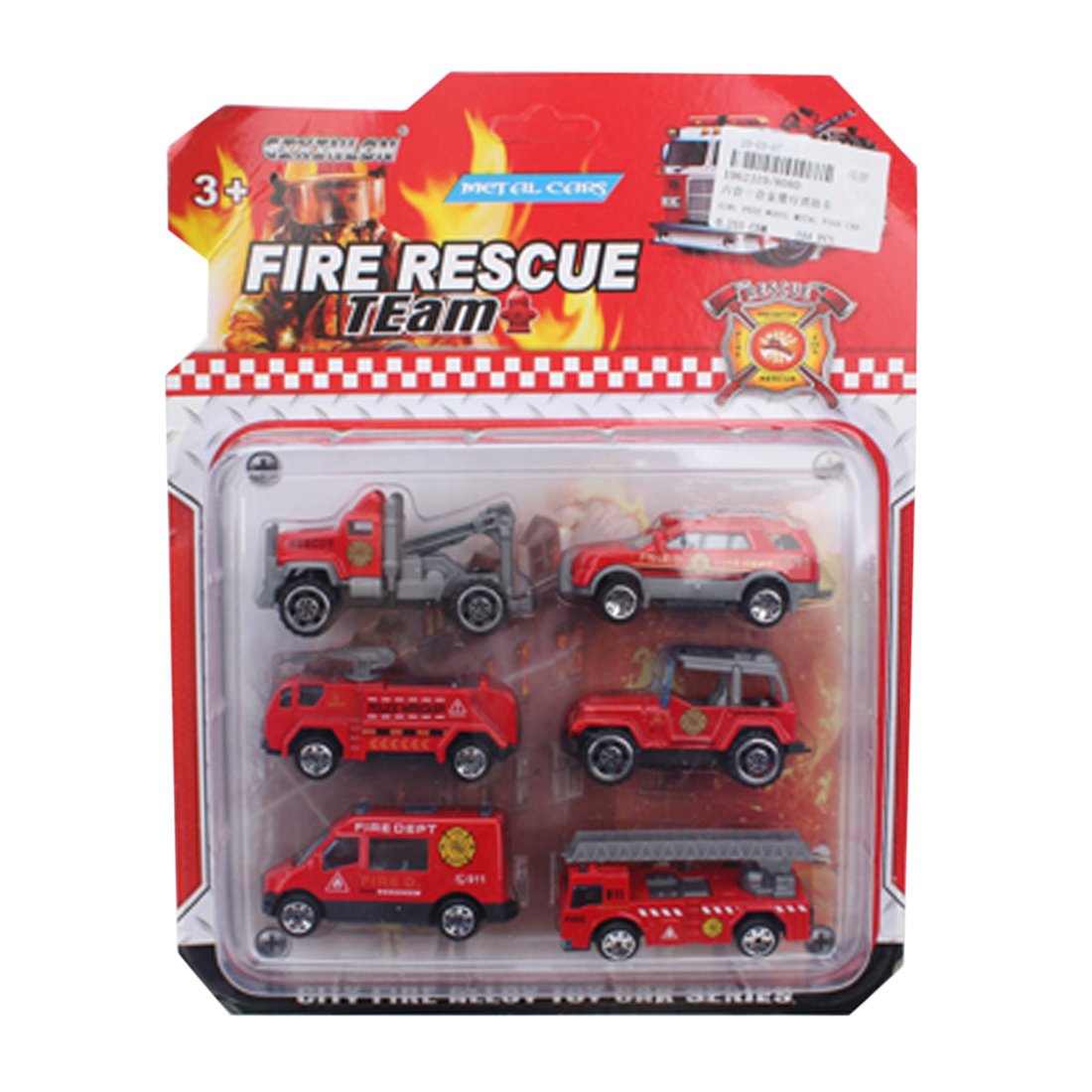 Игр.набор Пожарная бригада, в комплекте: транспорт металл. без механизма 6шт., блистер