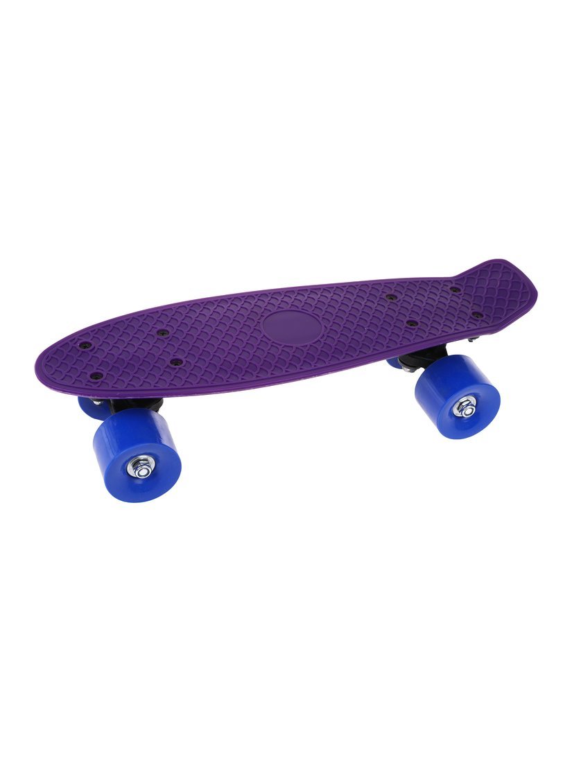 Скейтборд пластик 41x12 см, с большими PVC колесом (6 см.) без света, фиолетовый