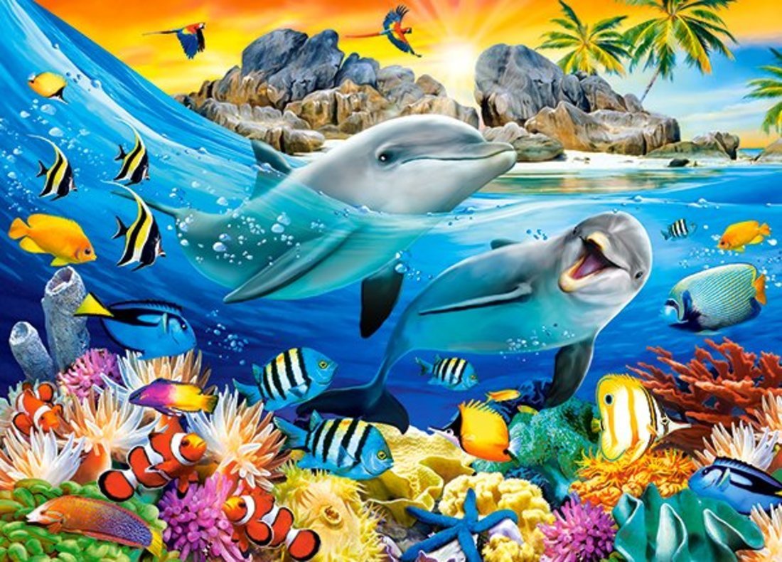 Пазлы 180 Дельфины в тропиках