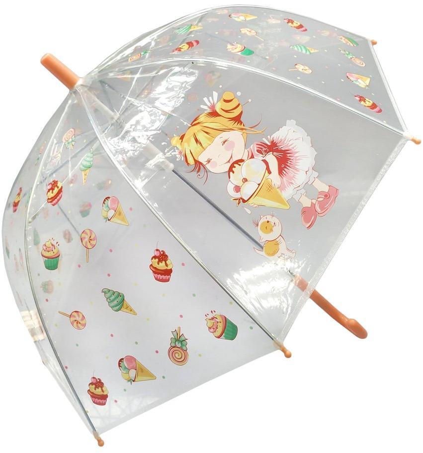 Зонт детский Лакомка прозрачный, 45 см, полуавтомат