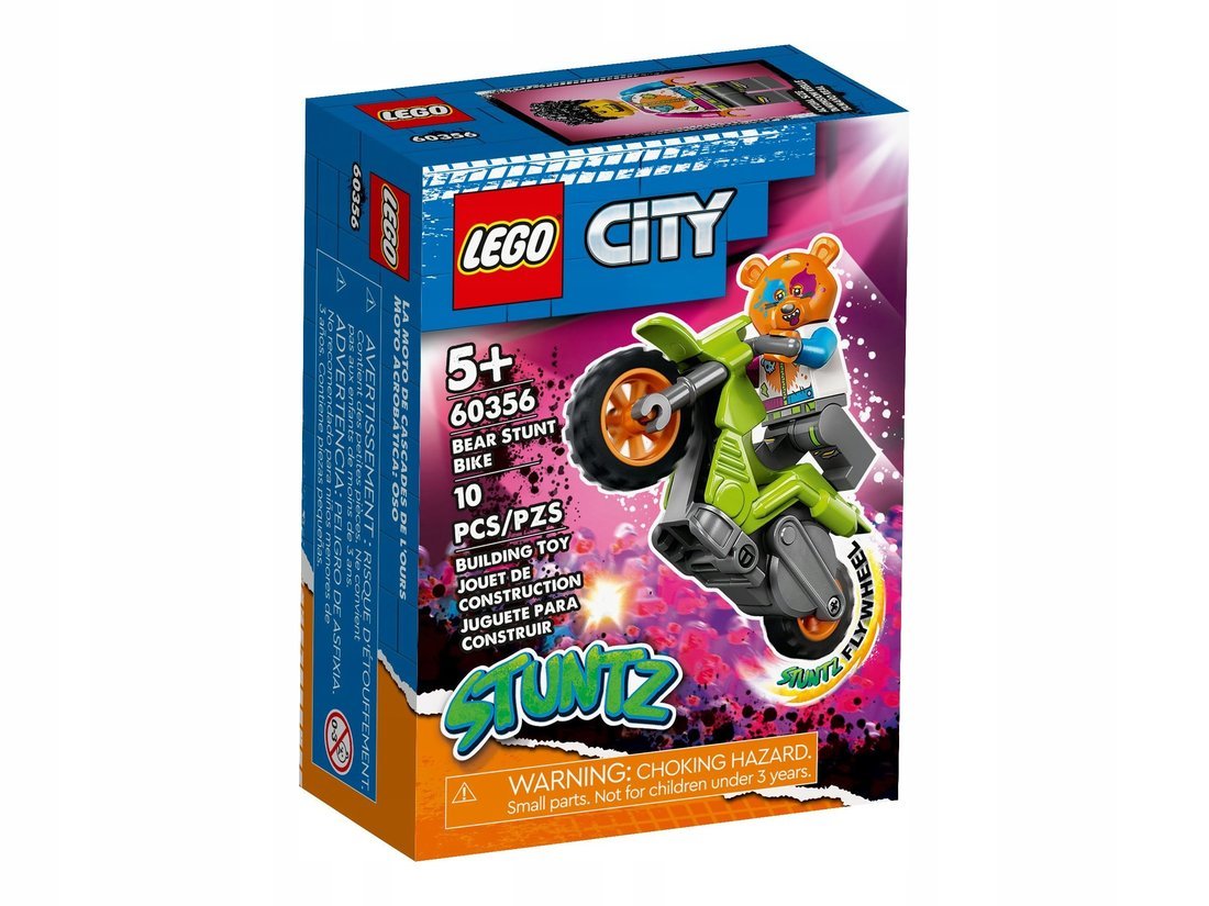 Констр-р LEGO CITY Трюковый мотоцикл медведя