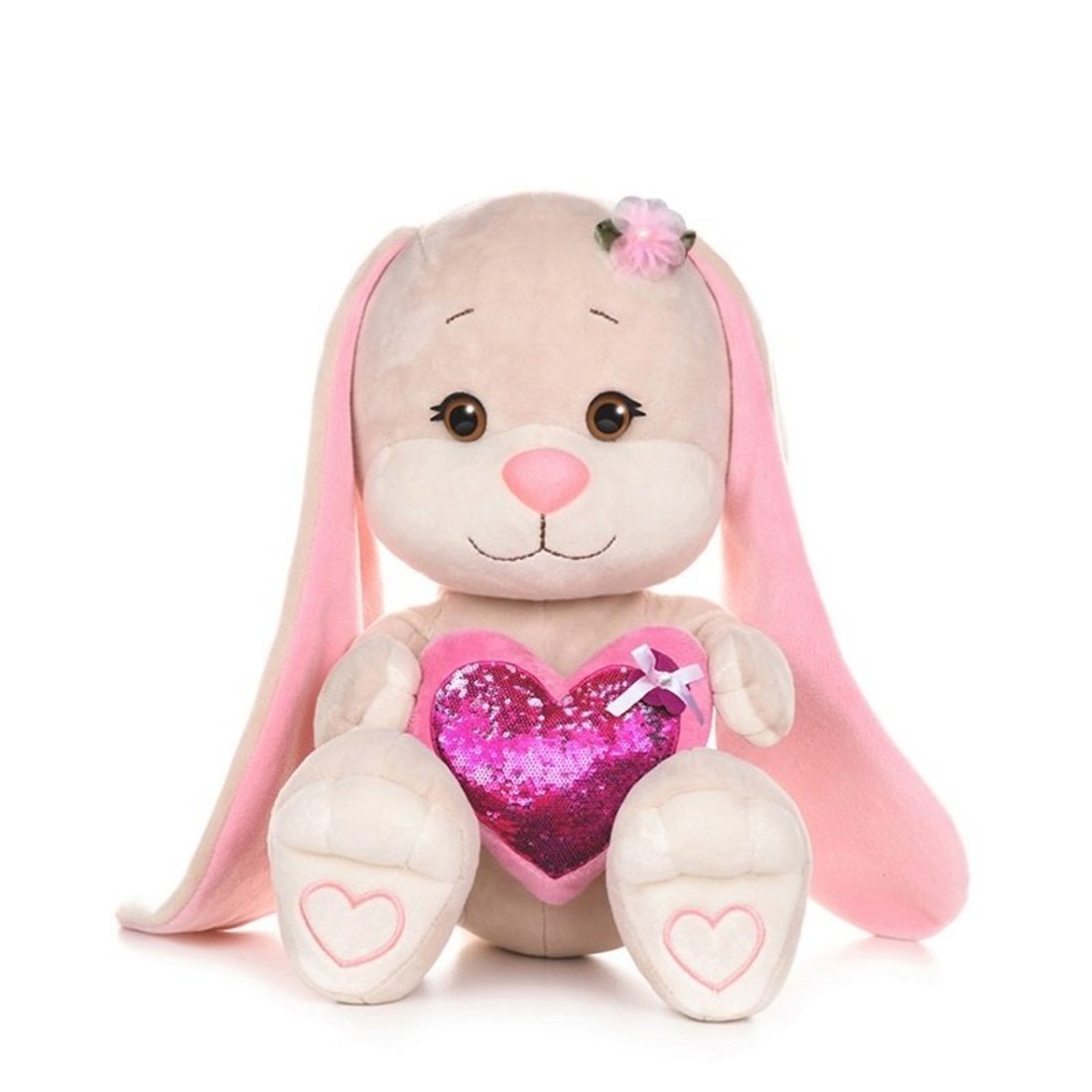 Мягкая игрушка Зайка Лин с Розовым Сердцем 25 см