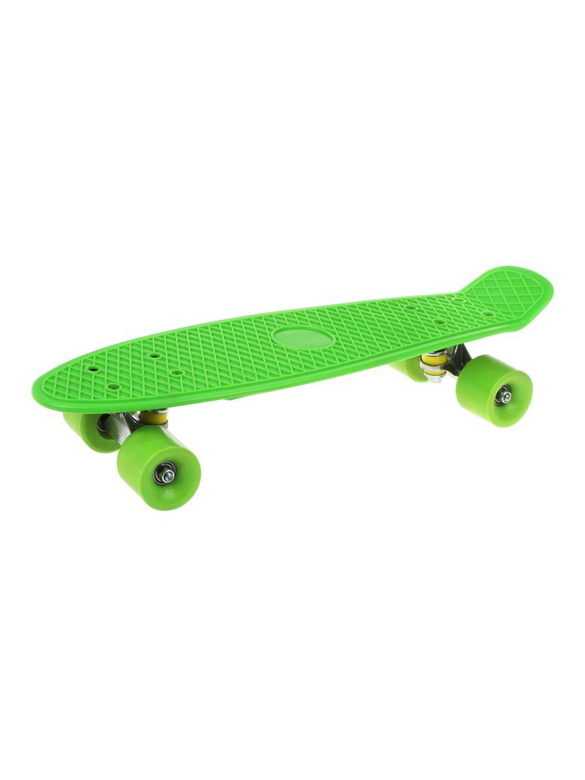 Скейтборд пластик 56 см, колеса PVC, крепления алюмин., зелёный