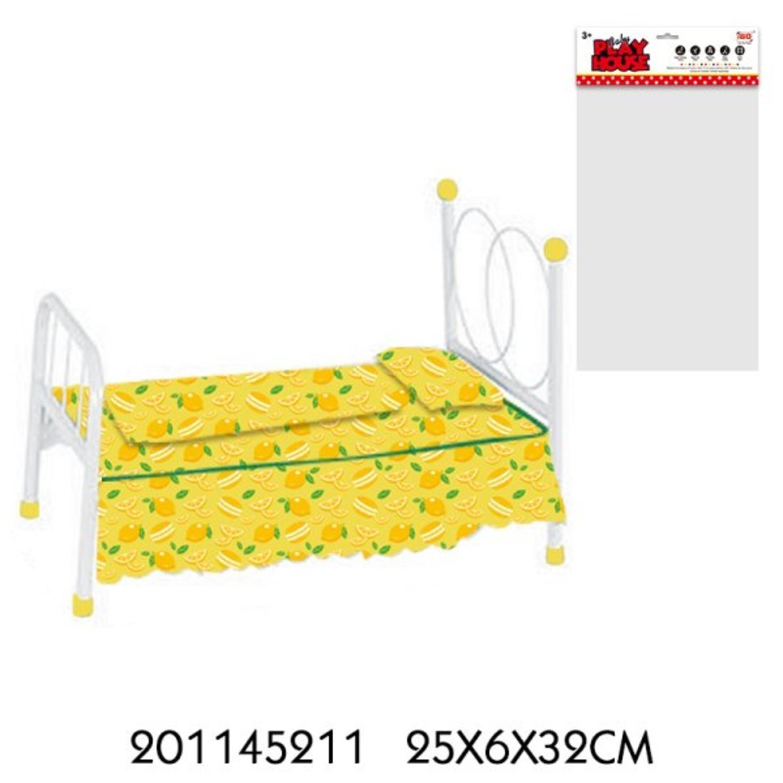 Кроватка д/куклы Лимоны 44*26*33 см, металл, пакет