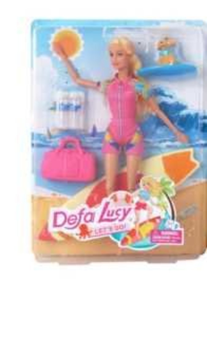 Игр. наб. Defa Lucy  "Пляжный отдых", в компл. кукла 29см, предм. 8шт., блистер