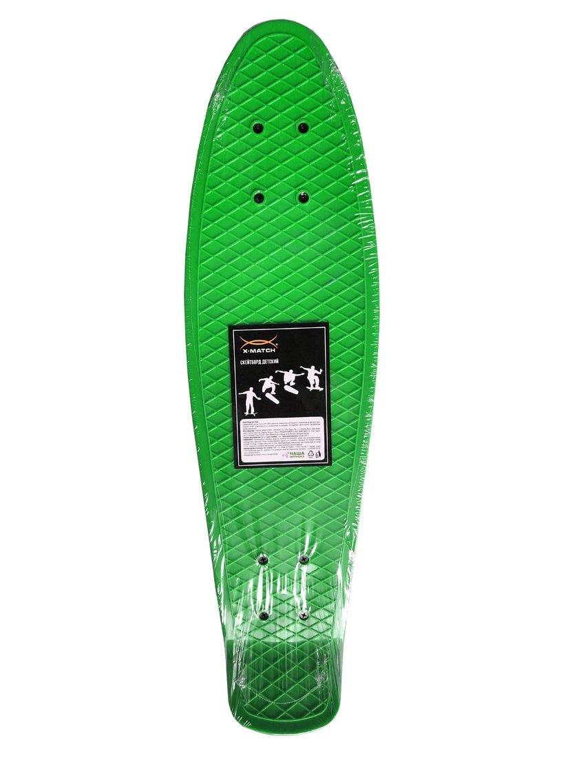 Скейтборд X-Match (пенниборд)  пластик 65x18 см，PU колеса, алюмин.  Креп., зелёный