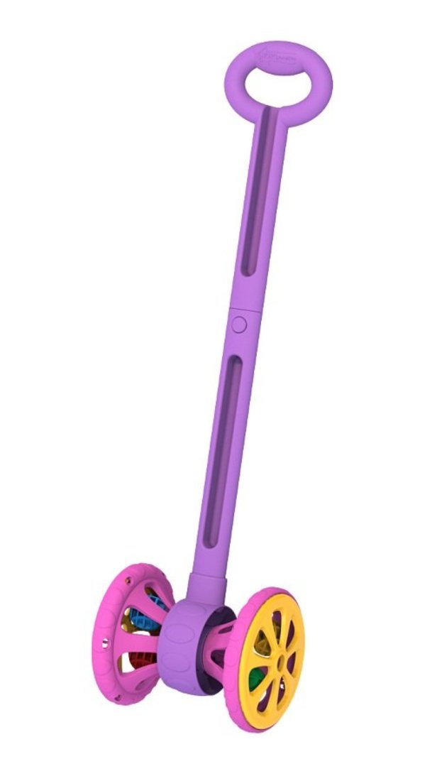 Каталка Весёлые колёсики с шариками (фиолетово-розовая)