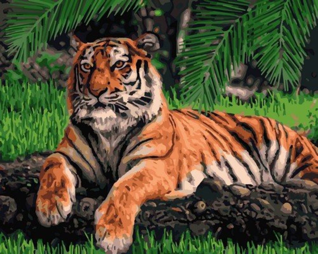 Картина по номерам Грациозный тигр