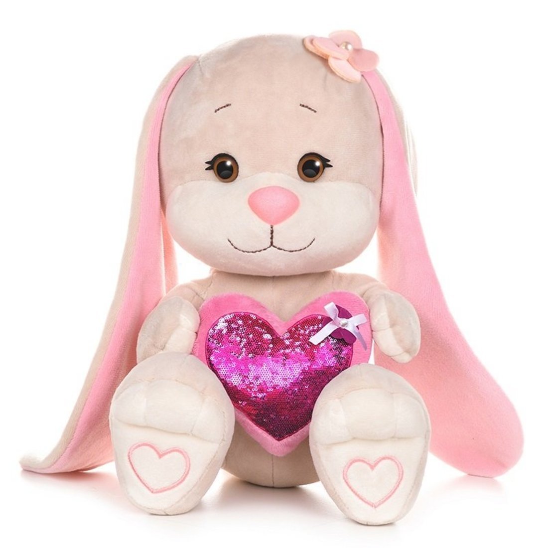Мягкая игрушка Зайка Лин с Розовым Сердцем 50 см
