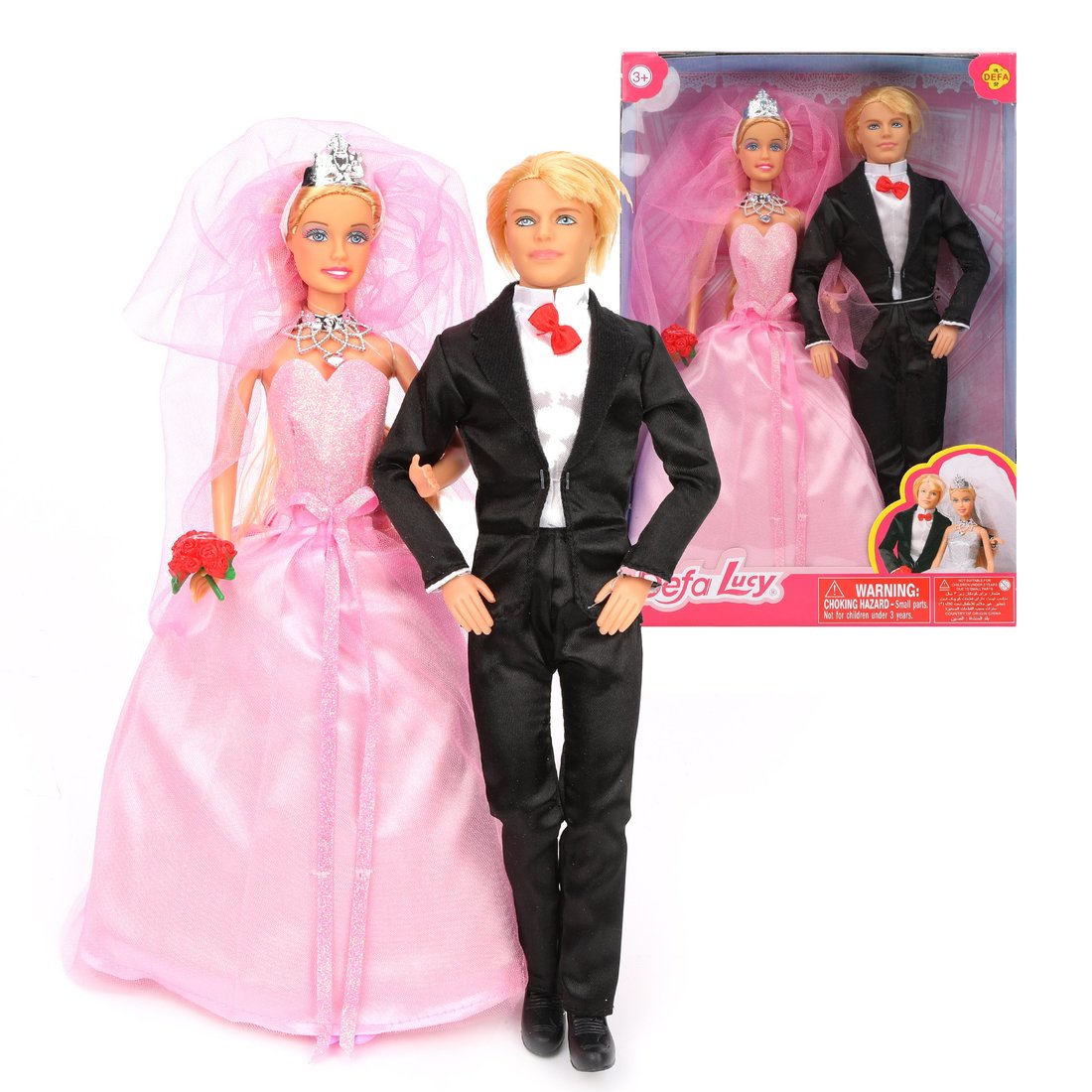 Игровой набор кукол Defa "Свадьба", 2 куклы, 3 предм.в компл., кор - изображение 1