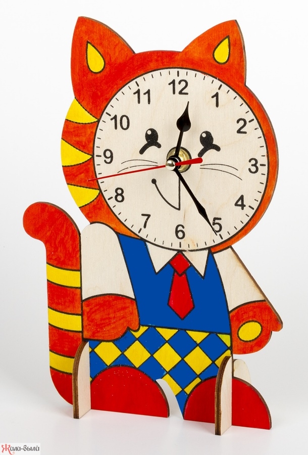 Набор для творч. Деревянные часы с красками Котенок - изображение 2