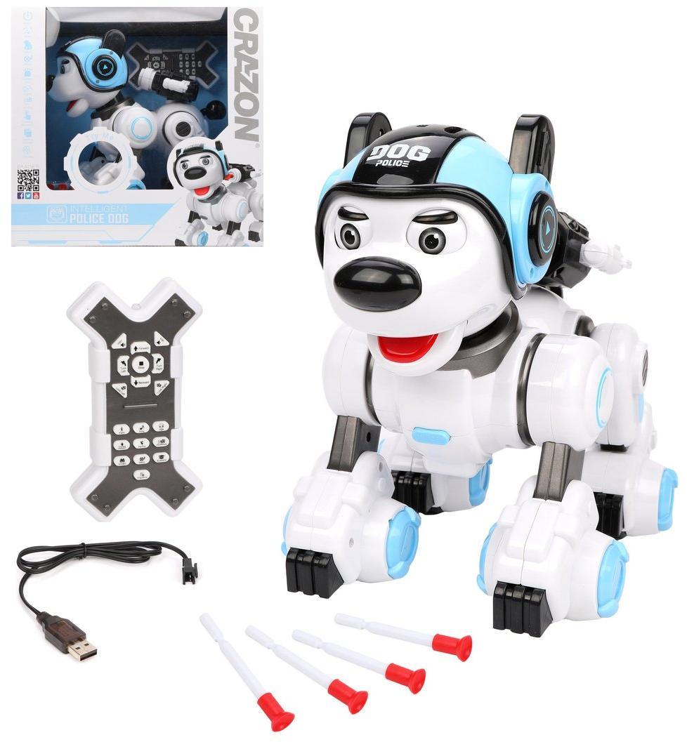 Робот Пёс-полицейский, эл., свет, звук, USB шнур, эл.пит.ААA*2шт.не вх.в комплект