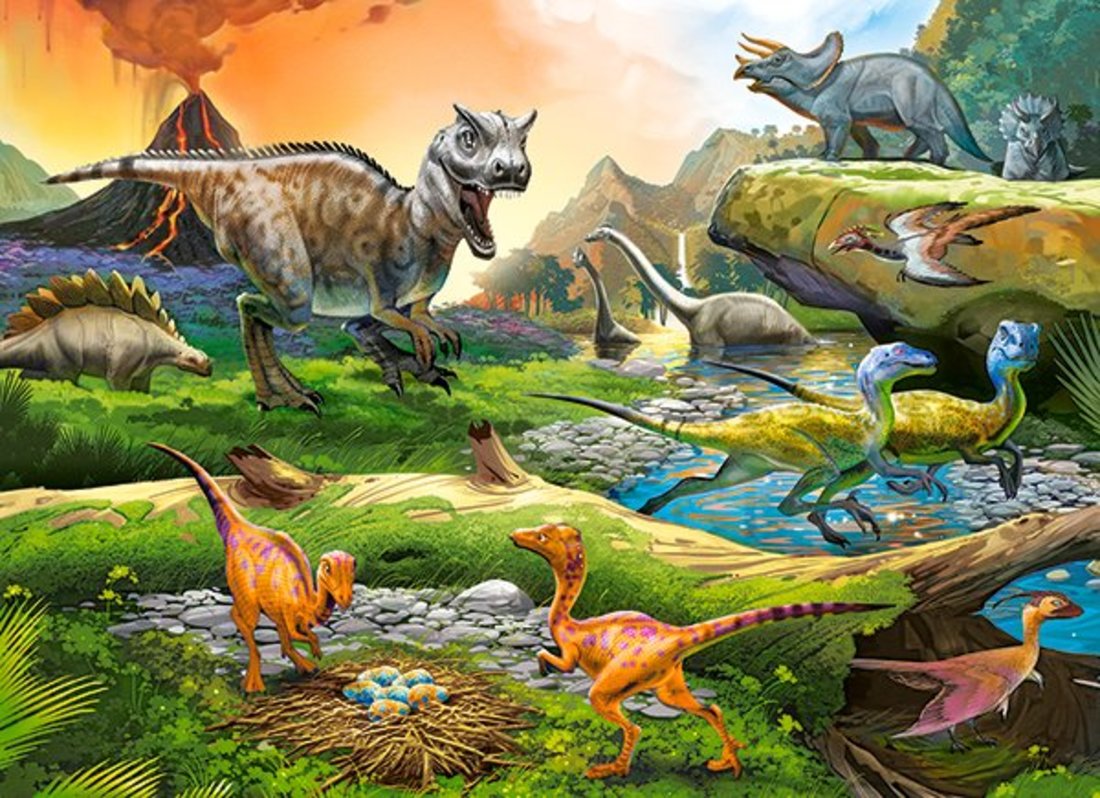 Пазлы 100 Premium Мир динозавров