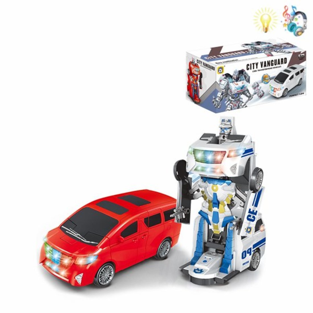 Машина-робот, свет, звук, элементы питания АА*3шт. не входят в комплект, коробка