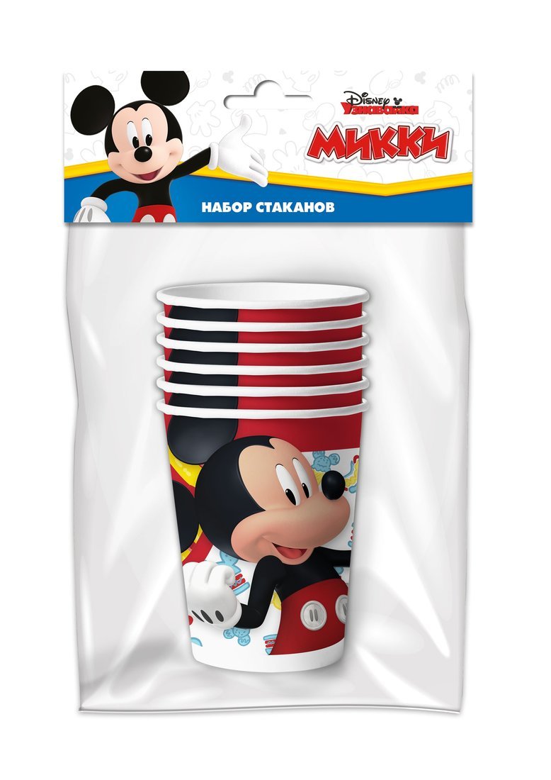 Набор бумажных стаканов Mickey Mouse, 6 шт*250 мл