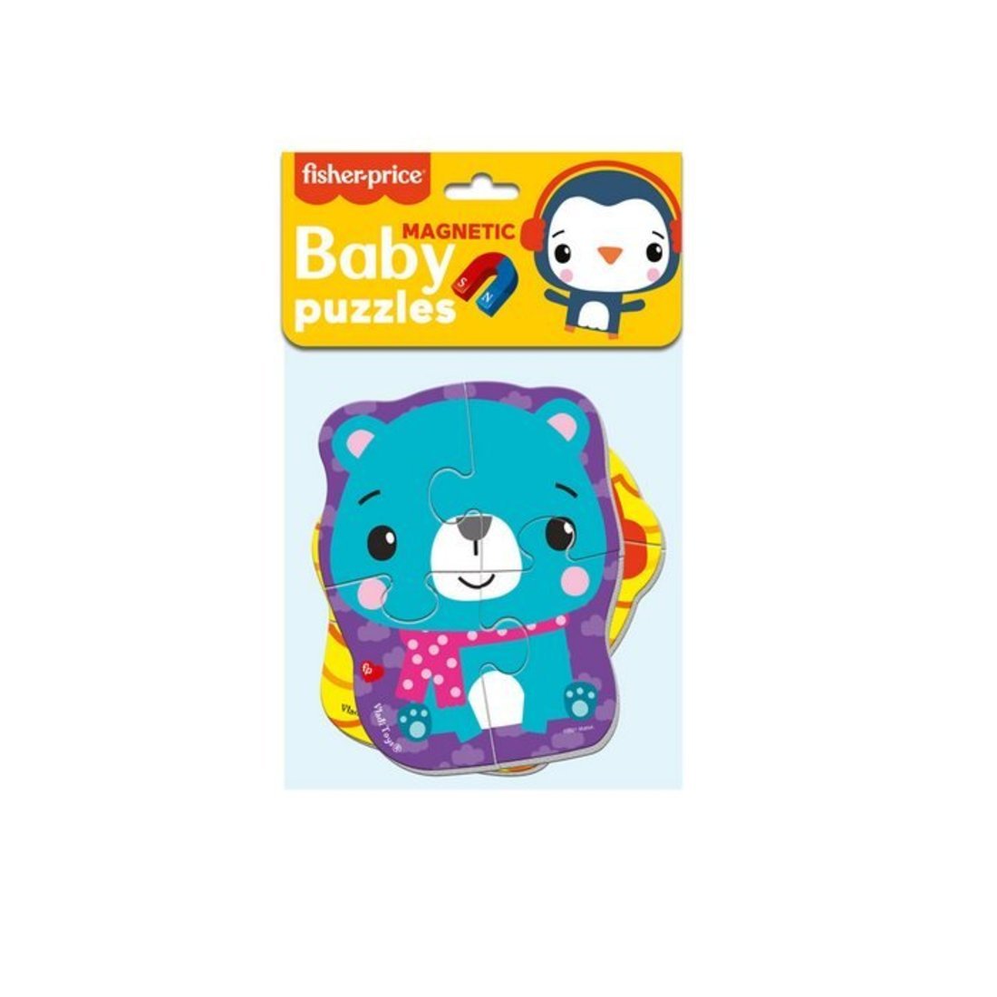 Мягкие магнитные Baby puzzle Fisher-Price Мишка и пингвин 2 картинки 7 элементов