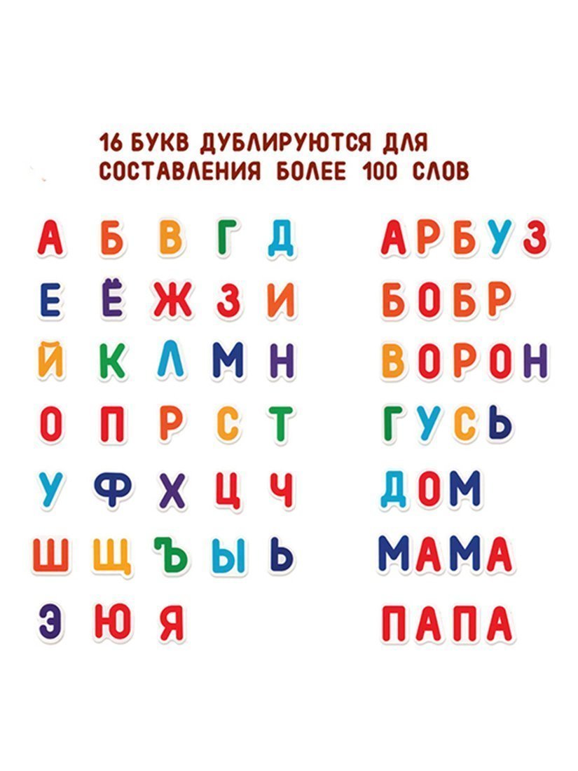 Набор магнитов "Буквы": 51 магнит (с повторением букв по частоте использования)