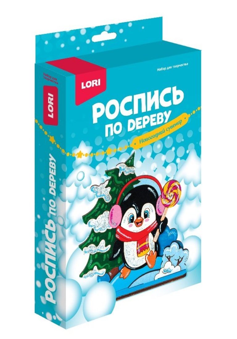 Роспись по дереву Новогодний сувенир Пингвинёнок