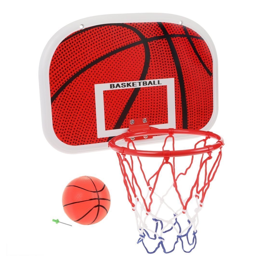 Набор для игры в баскетбол  в компл-те: щит - 46,5*32,5 см (пластик), Сетка+ крепления к кольцу 8шт