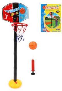 Набор напольный баскетбол, стойка высота 118 см, щит 34,5*25 см, мяч, насос, коробка