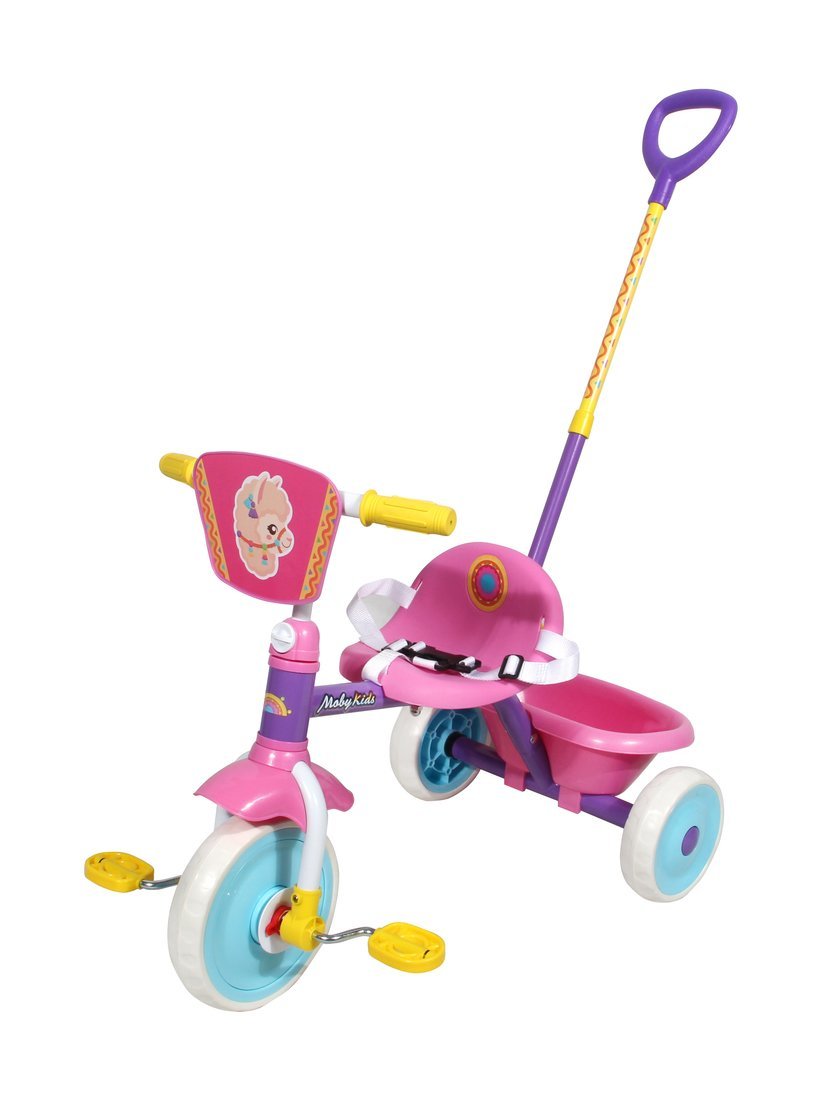 Велосипед 3 кол.  Moby Kids Альпака, 9/7 кол. EVA, розовый.