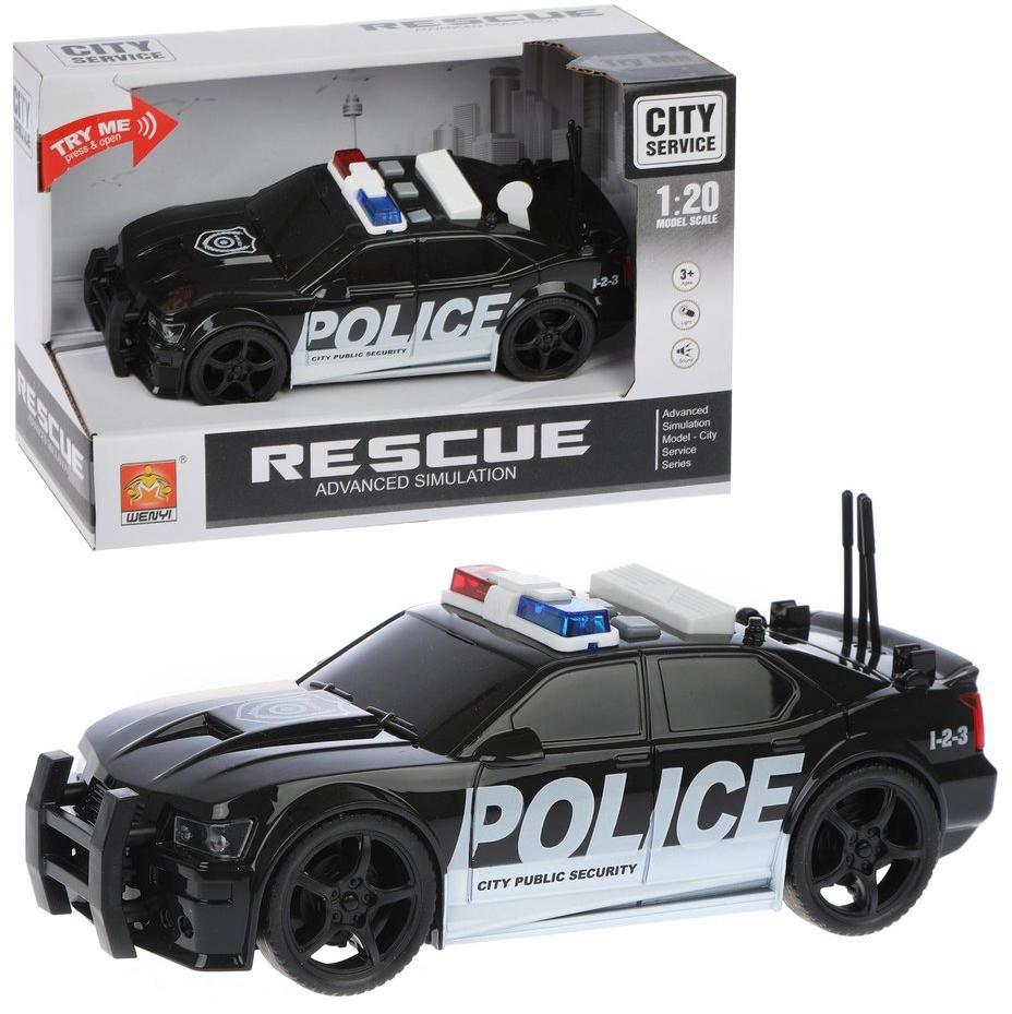 Полицейская машина инерционная, свет, звук, в комплекте: тестовые эл.пит.AG13*3шт.