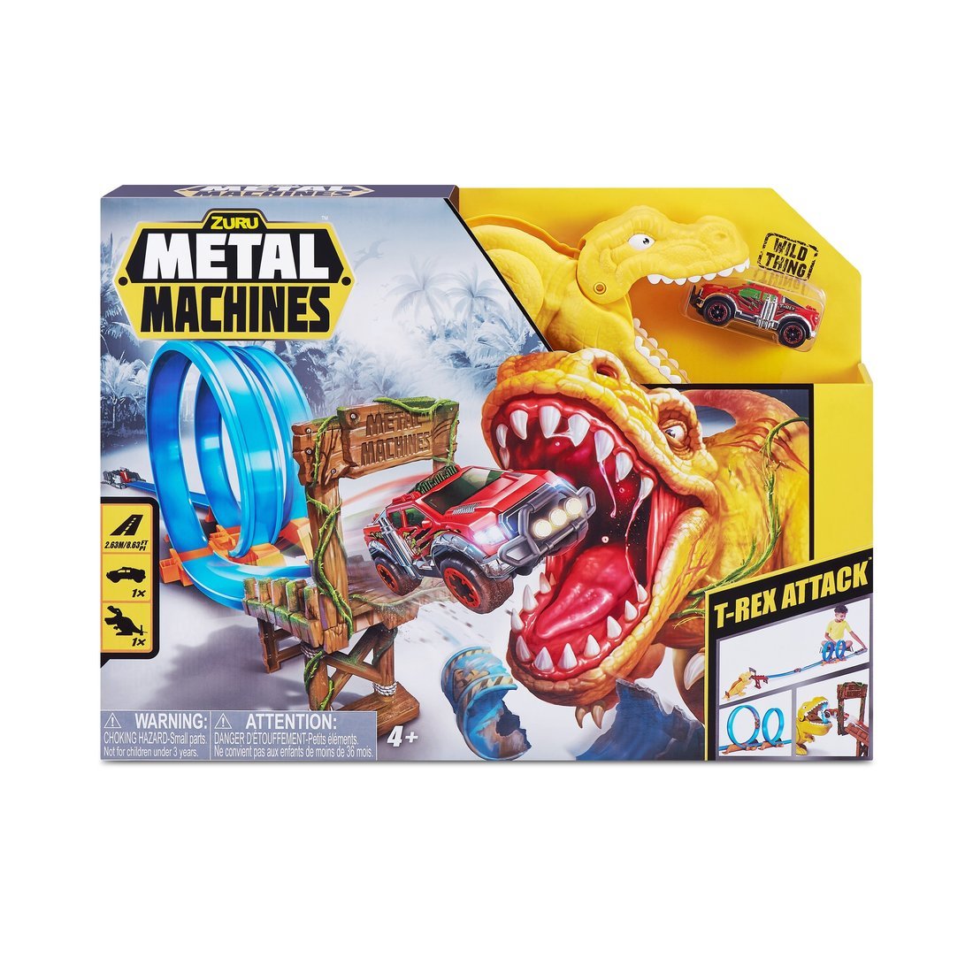 Игровой набор Zuru Metal Machines с машинкой, трек Динозавр