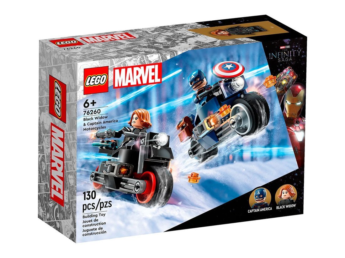 Констр-р LEGO Super Heroes Черная вдова и Капитан Америка на мотоциклах
