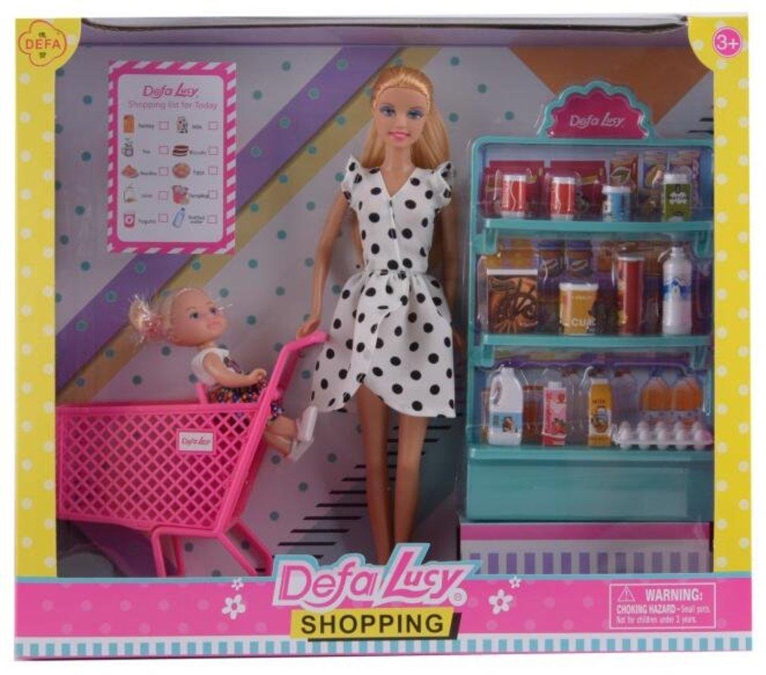Игровой набор Defa Lucy. «Супермаркет» 2 куклы, 16 предм.в компл.